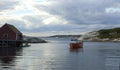 Orange Dinghy, Peggy`s Cove, Nova Scotia Royalty Free Stock Photo