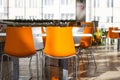 Orange dining chairs Royalty Free Stock Photo
