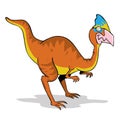 Orange dinosaur with blue head