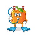 Orange divers mascot. cartoon vector
