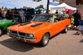 Orange Dodge Dart on display at Annual Kenosha Car Show