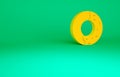 Orange Donut with sweet glaze icon isolated on green background. Minimalism concept. 3d illustration 3D render Royalty Free Stock Photo