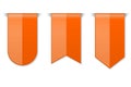 Orange DOWN arrow tags. 3d shiny icons