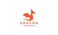 Orange dragon flat modern logo vector symbol icon design graphic illustration Royalty Free Stock Photo