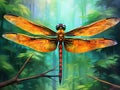 Orange Dragon Fly Royalty Free Stock Photo