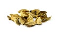 Orange dried peel isolated