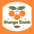Orange drink with juice. Healthy fruit beverage. Oranges fruits with leaves and flowers.