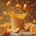 orange drink with splash