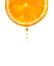 Orange with a drop. Royalty Free Stock Photo