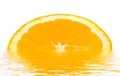 Orange with a drop. Royalty Free Stock Photo