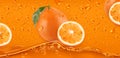 Orange Drops. Fresh fruit background. 3d vector