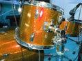 Orange drum set for rehearsal Royalty Free Stock Photo