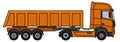 Orange dumper semitrailer