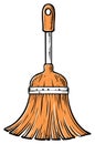 Orange Duster Illustration: Household Cleaning Tool, Feather Duster for Dusting Royalty Free Stock Photo