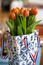 Orange Dutch tulips Royalty Free Stock Photo