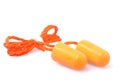 Orange earplugs Royalty Free Stock Photo