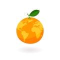 Orange Earth planet creative design vector illustration Royalty Free Stock Photo