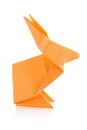 Orange easter bunny of origami. Royalty Free Stock Photo