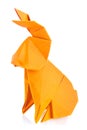 Orange easter bunny of origami Royalty Free Stock Photo