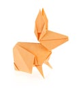 Orange easter bunny of origami Royalty Free Stock Photo