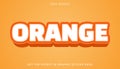 Orange editable text effect in 3d style Royalty Free Stock Photo