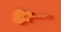 Orange Electric Acoustic Guitar Royalty Free Stock Photo