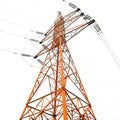 Orange electric tower on transparent background Royalty Free Stock Photo