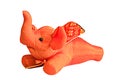 Orange elephant silk for gift isolated on white background