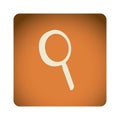 orange emblem magnifying glass icon