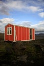 Orange emergency hut