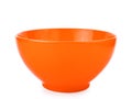 Orange empty bowl isolated on white background