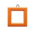 Orange empty photo frame