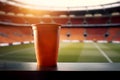 Orange empty plastic cup for beverage with copy space for mockup Royalty Free Stock Photo