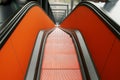Orange escalator Royalty Free Stock Photo