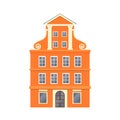 Orange European style classic building facade.