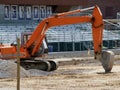 Orange excavator