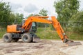 Orange excavator