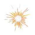 Orange explosion effect. Burst graphic element. Dynamic starburst shape. Vector illustration. Royalty Free Stock Photo