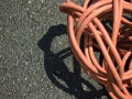 The Orange Extension Cord on the Ground at the Constructionsite