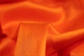 Orange fabric closeup Royalty Free Stock Photo