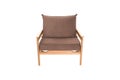Orange fabric and wood armchair modern designer Royalty Free Stock Photo