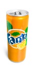 Fanta Orange over white background