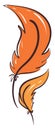 Orange feather, illustration, vector Royalty Free Stock Photo