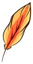 Orange feather, illustration, vector Royalty Free Stock Photo