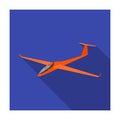The orange fighter. High speed airplane for one person.Transport single icon in flat style vector symbol stock Royalty Free Stock Photo