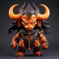 Highly Detailed Orange And Black Demon Toy With Vray Tracing