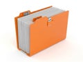 Orange file folder with papers Royalty Free Stock Photo