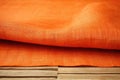 Orange fine burlap fabric