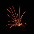 Orange fireworks expolde in the sky Royalty Free Stock Photo