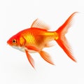 Vibrant Orange Gold Fish On White Background - High Quality Uhd Art Royalty Free Stock Photo